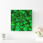 Horloge Carrée Lucky Celtic Irish Green Shamrocks (Maison)