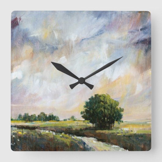 Horloge Carrée Lueur ambre II (Recto)