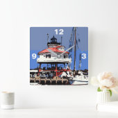 HORLOGE CARRÉE LUMIÈRE À POINTE DROITE (Maison)