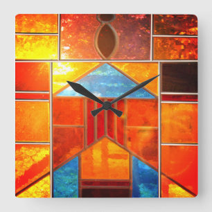 Horloge Carrée Lumière magique qui se déverse des fenêtres