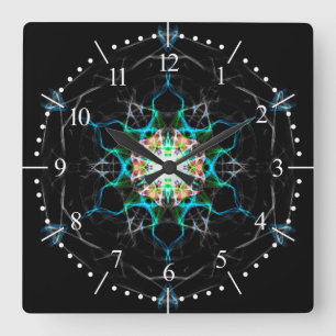 Horloge Carrée Lumière multi de galaxie de couleur dans l'espace