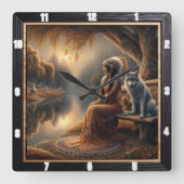 Horloge Carrée Lumière native : Mountain Peak Morning Song (Recto)