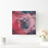 Horloge Carrée Lumière rose I (Maison)