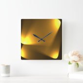 Horloge Carrée Lumières dorées (Maison)