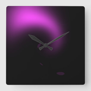 Horloge Carrée Lumières Tourbillonnantes Soleil Violet