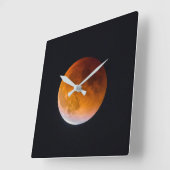 Horloge Carrée Lune bleue Éclipse lunaire | État de Washington (Angle)