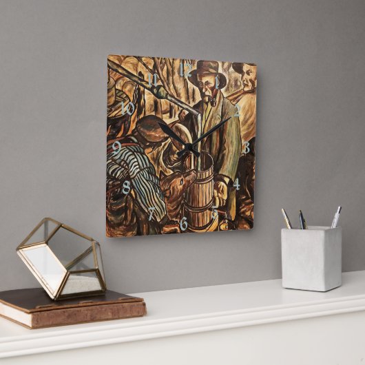 Horloge Carrée Lune faisant blanc éclair Whiskey Liqueur (Bureau)