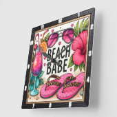 Horloge Carrée Lunettes de soleil de plage Flip Flop (Angle)