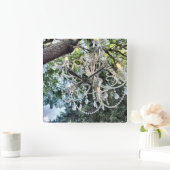 Horloge Carrée Lustre Chic en cristal blanc (Maison)