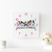 Horloge Carrée Lutins de Noël (Maison)