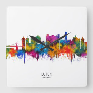 Horloge Carrée Luton Angleterre Skyline