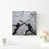 Horloge Carrée Lutte des épées (Maison)