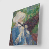 Horloge Carrée Lydia Crocheting in the Garden at Marly (Angle)