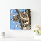 Horloge Carrée Lynx espiègle (Maison)