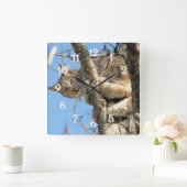 Horloge Carrée Lynx espiègle (Maison)