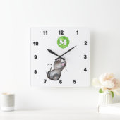 Horloge Carrée M est pour MOUSE (Maison)