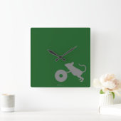 Horloge Carrée M. Jingles de mille vert (Maison)