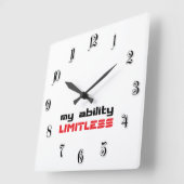 Horloge Carrée Ma capacité sans limites (Angle)