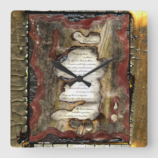 Horloge Carrée Ma confession (Recto)