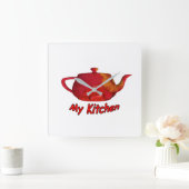 Horloge Carrée Ma cuisine (Maison)