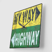 Horloge Carrée Ma manière ou route (Angle)