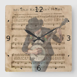 HORLOGE CARRÉE MA VIEILLE MAISON DU KENTUCKY