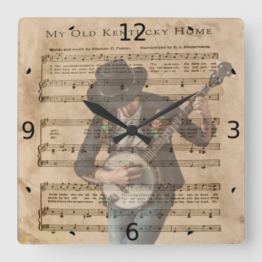 HORLOGE CARRÉE MA VIEILLE MAISON KENTUCKY (Recto)