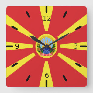 Horloge Carrée Macedonia flag-coat of arms