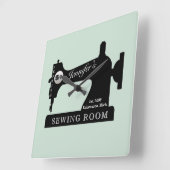 Horloge Carrée Machine à coudre cadeau Seamstress Quilter (Angle)