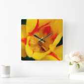 Horloge Carrée macro tulipe (Maison)