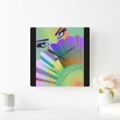 Horloge Carrée Madame Fan Clock (Maison)