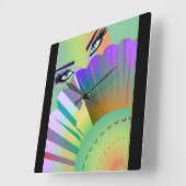 Horloge Carrée Madame Fan Clock (Angle)