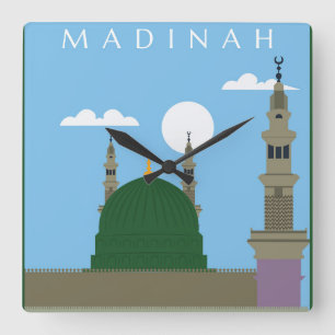 Horloge Carrée Madinah ville avec Masjid e Nawabi