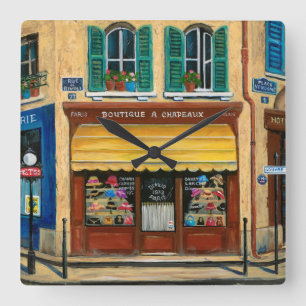 Horloge Carrée Magasin français de casquettes et de bourses