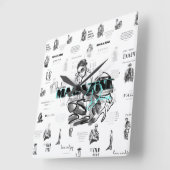 Horloge Carrée Magazine de mode féminin (Angle)