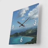 Horloge Carrée Magens Bay, St. Thomas Belle scène insulaire (Angle)