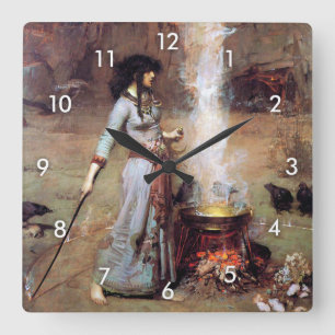 Horloge Carrée Magic Circle John William Waterhouse