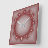 Horloge Carrée magie rouge (Angle)