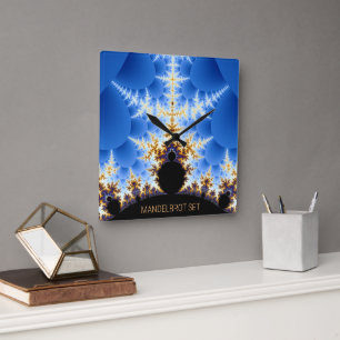 Horloge Carrée Magnifique fractale de Mandelbrot