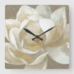 Horloge Carrée Magnolia majestueuse