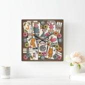 Horloge Carrée Mah Jongg Jokers (Maison)