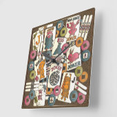 Horloge Carrée Mah Jongg Jokers (Angle)