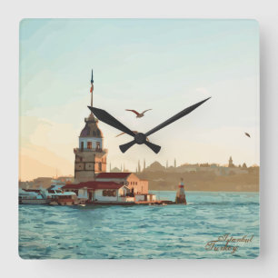 Horloge Carrée Maiden's Tower Illustration