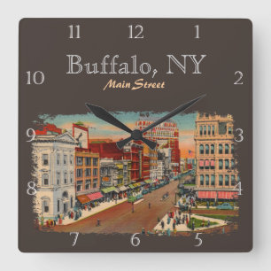 Horloge Carrée Main Street - Buffalo, NY sur mesure