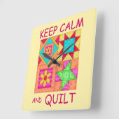 Horloge Carrée Maintenez le calme et la surface composée de blocs (Angle)