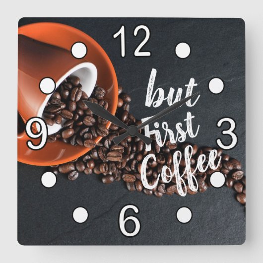 Horloge Carrée Mais premier café (Recto)