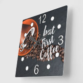 Horloge Carrée Mais premier café (Angle)