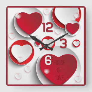 Horloge Carrée Maison d'amour
