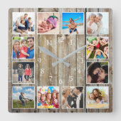 Horloge Carrée Maison de ferme moderne Famille Rustique Collage p (Recto)