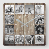Horloge Carrée Maison de ferme moderne Famille Rustique Collage p (Recto)